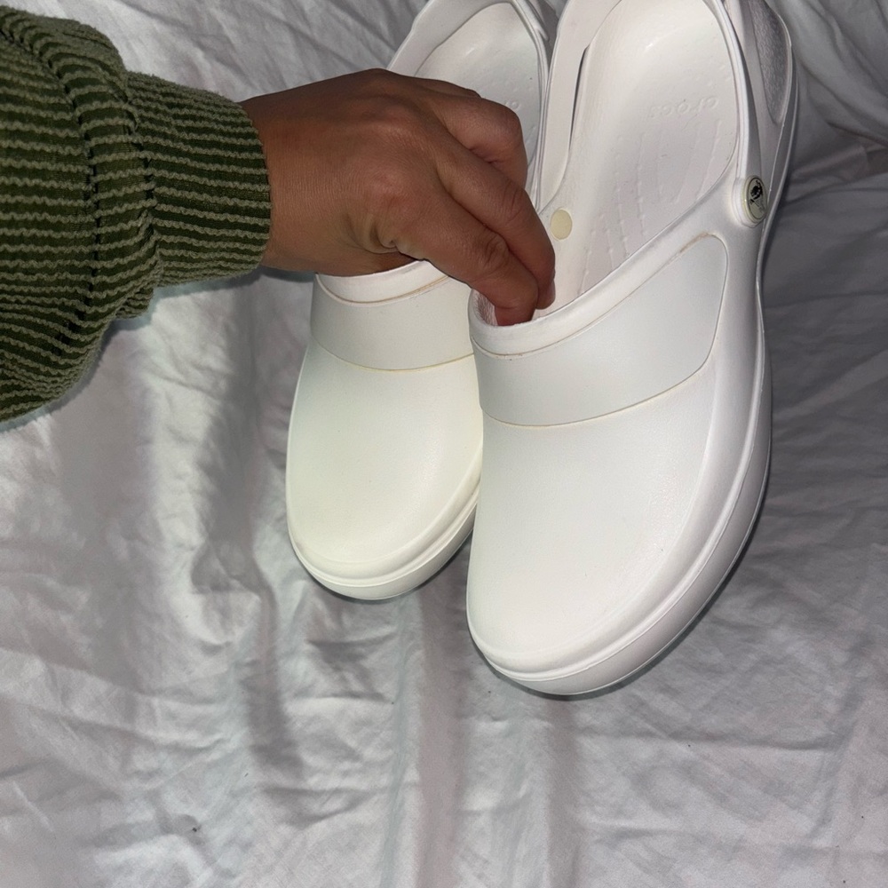 Crocs White Slip-On Clogs - Picture 3 of 5